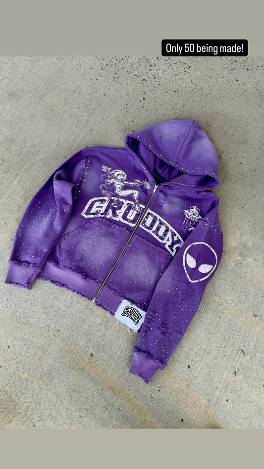 Cosmos Rhinestone Hoodie (Lavender)