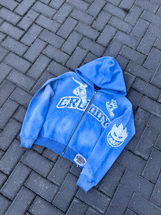Sk8 Rhinestone Hoodie (Sky Blue)