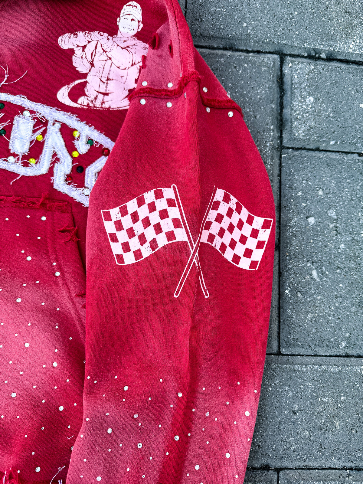 Winners Circle Rhinestone Hoodie (Red)