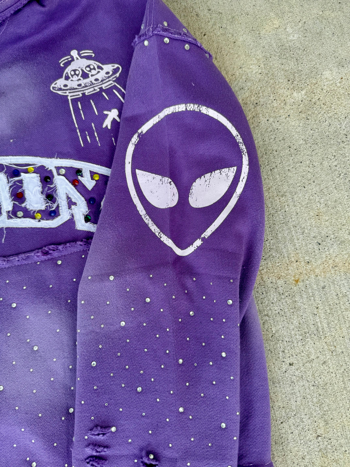 Cosmos Rhinestone Hoodie (Lavender)