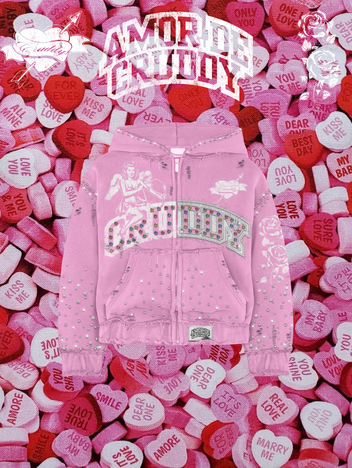 Amor De Cruddy Hoodie (Pink)