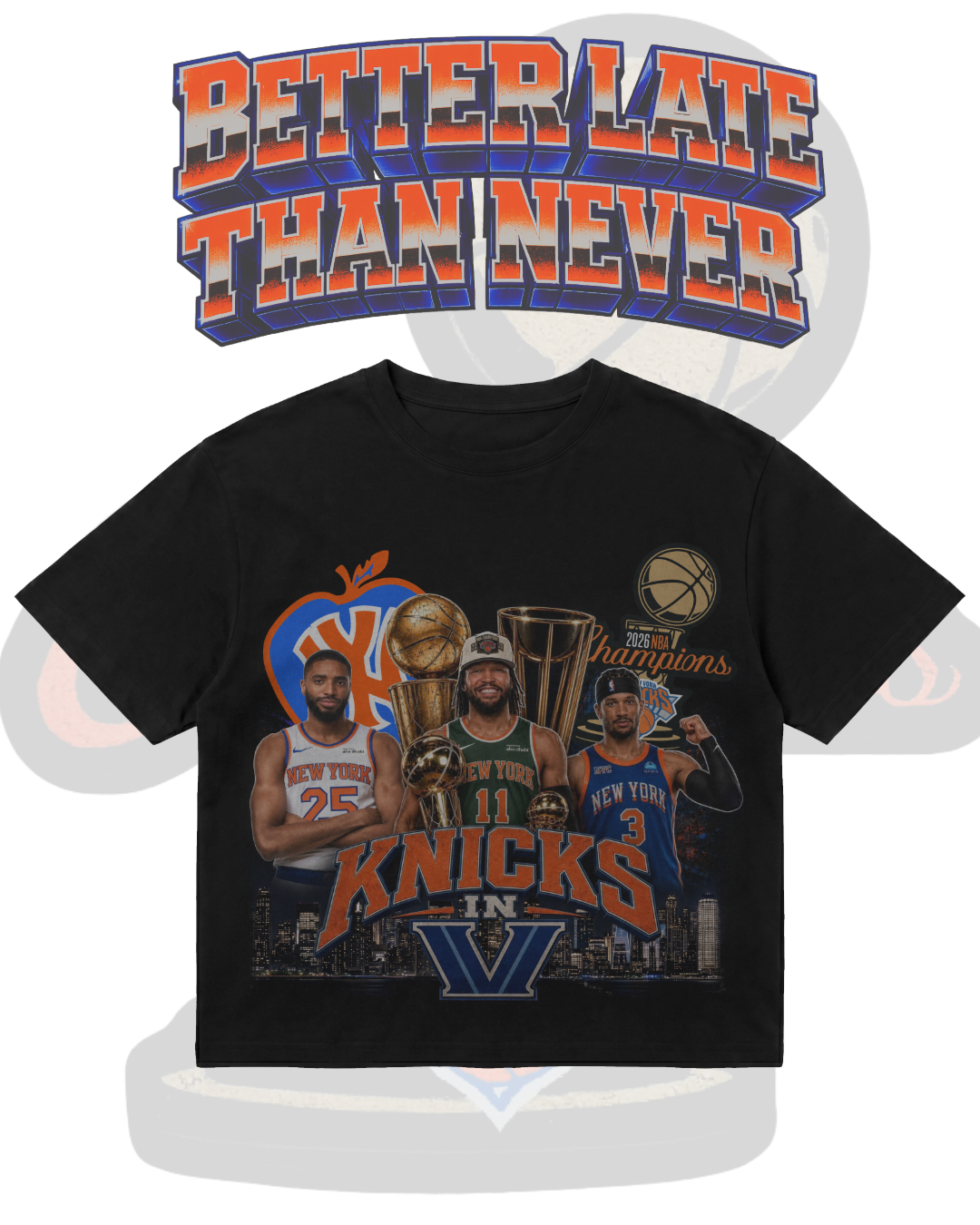 Knicks in 5 Championships T-Shirt (Black)