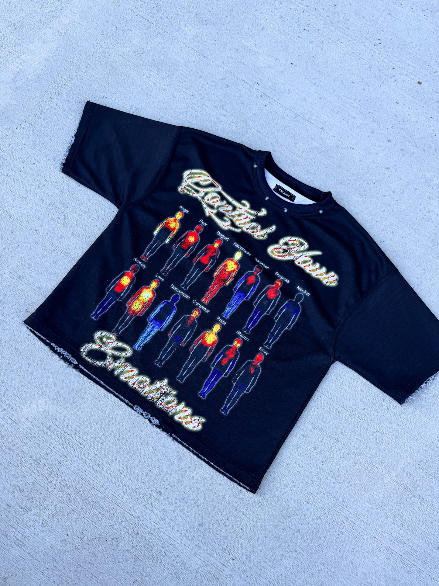 Control Your Emotions T-shirt (Black) with rhinestones