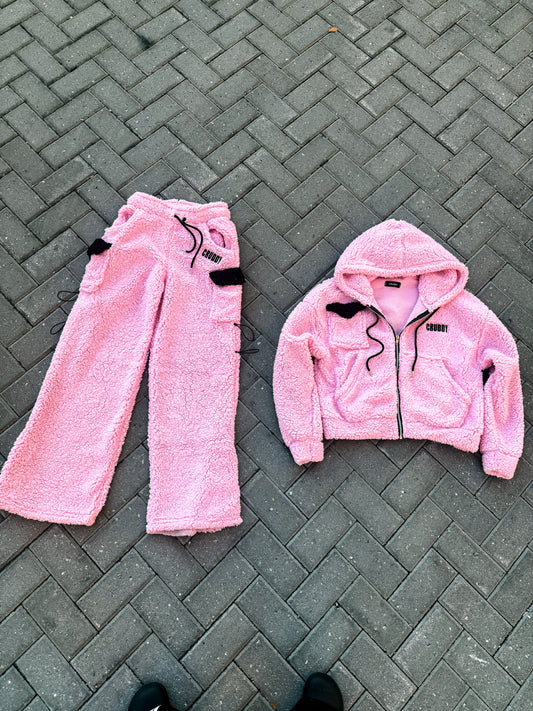 V2 Pink Sherpa Sweatsuit