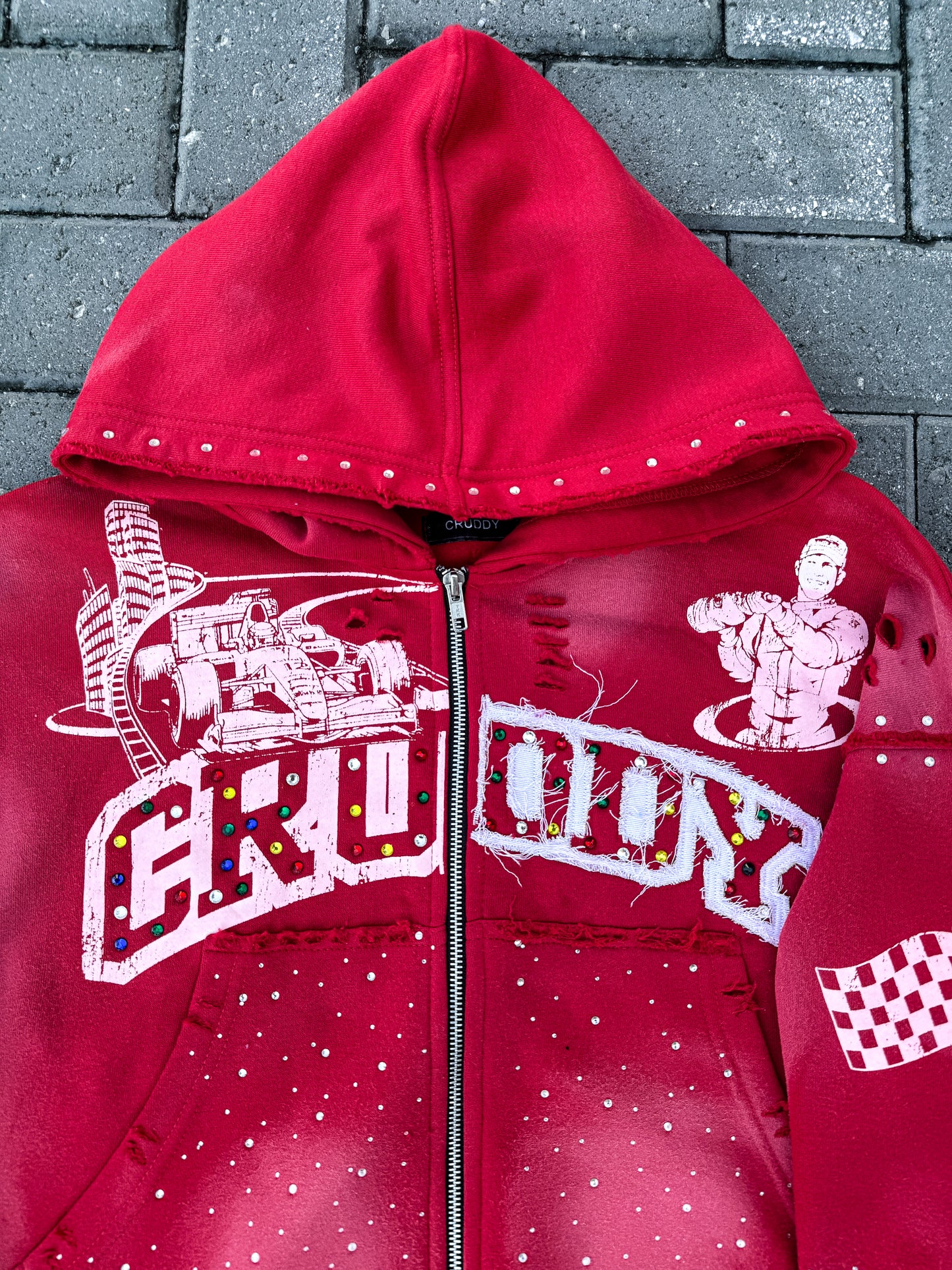 Winners Circle Rhinestone Hoodie (Red)