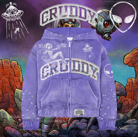 Cosmos Rhinestone Hoodie (Lavender)
