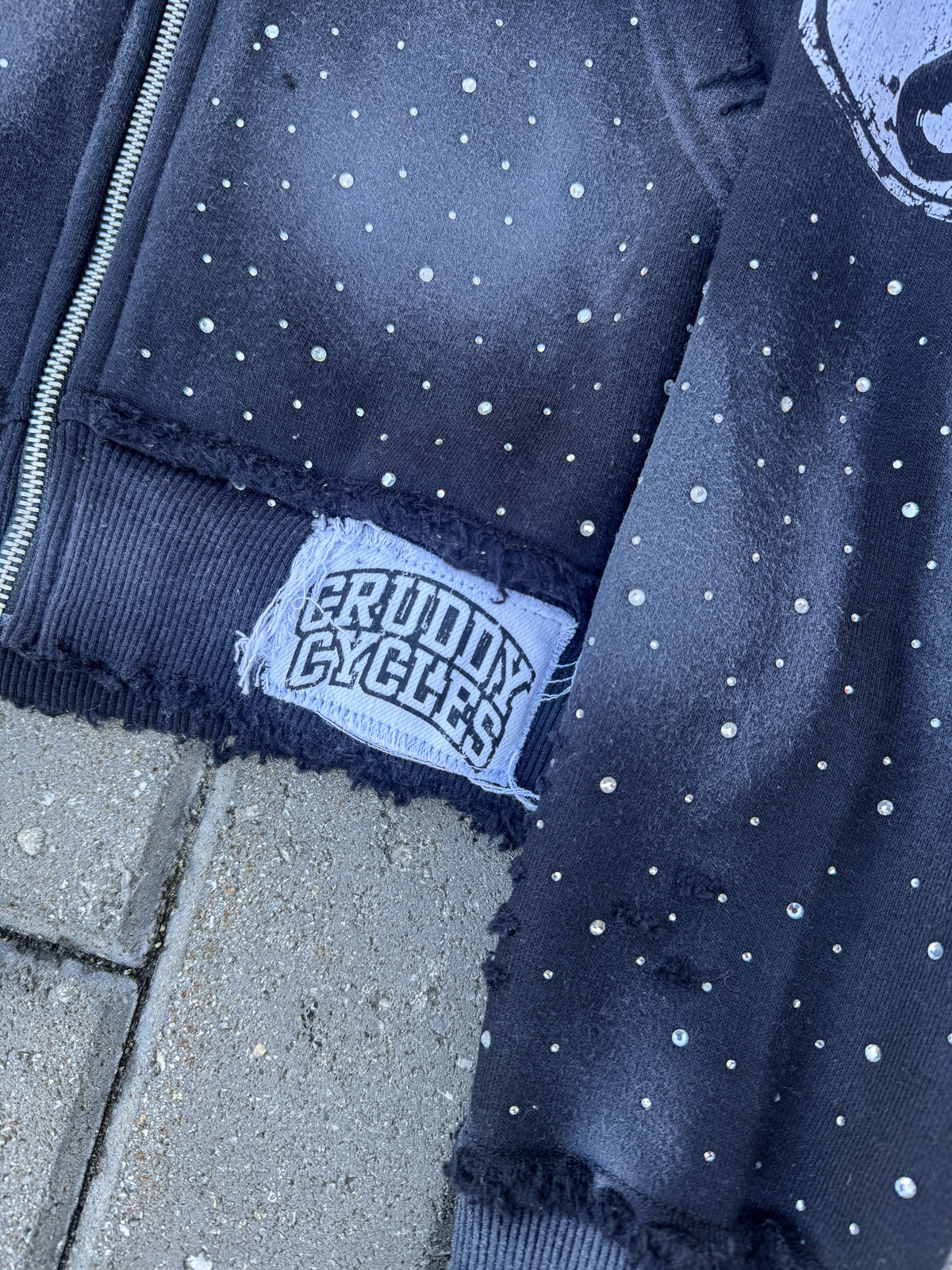Cycles Rhinestone Hoodie (Black)