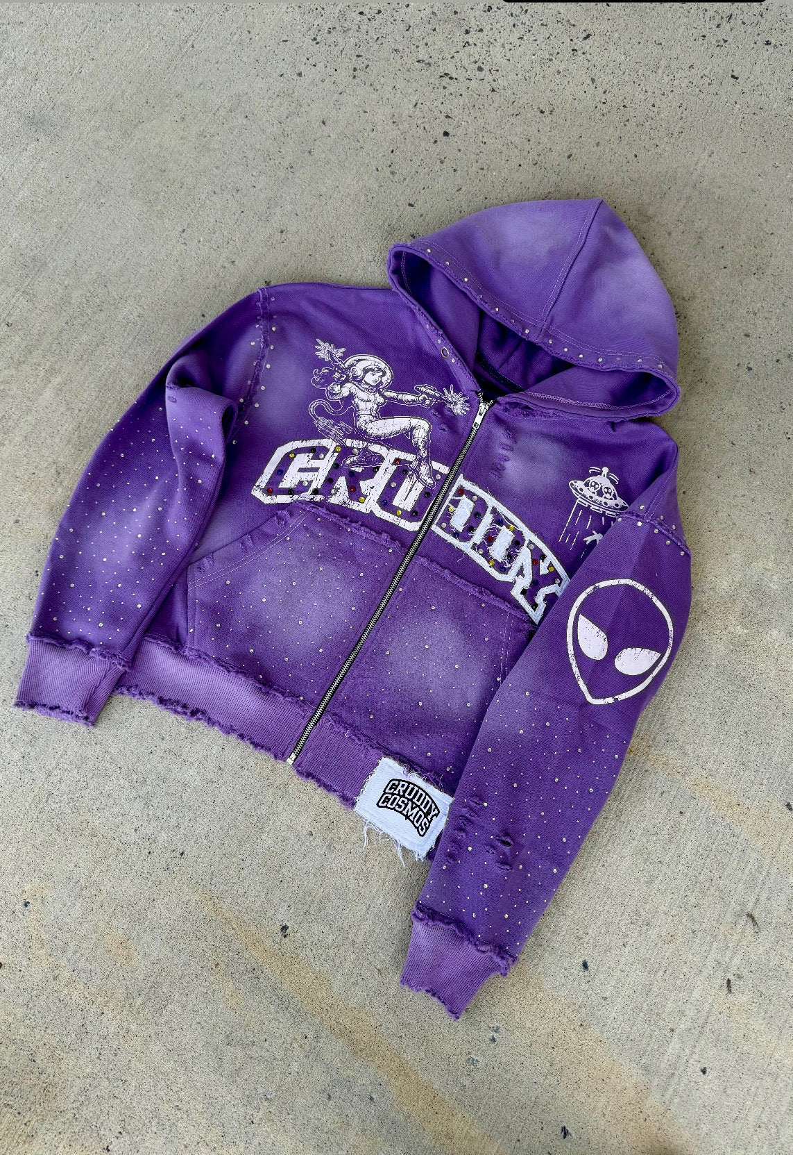 Cosmos Rhinestone Hoodie (Lavender)