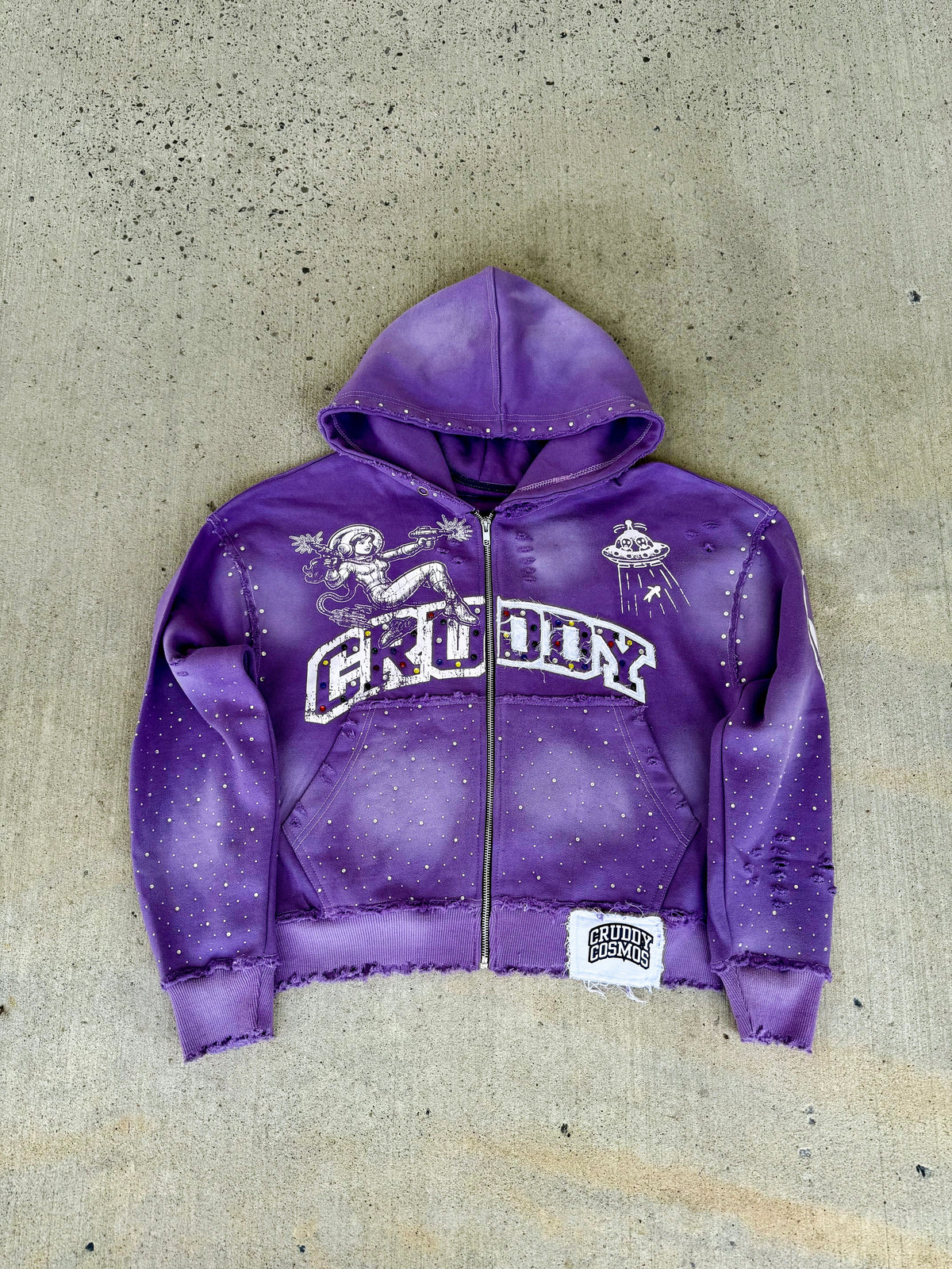 Cosmos Rhinestone Hoodie (Lavender)
