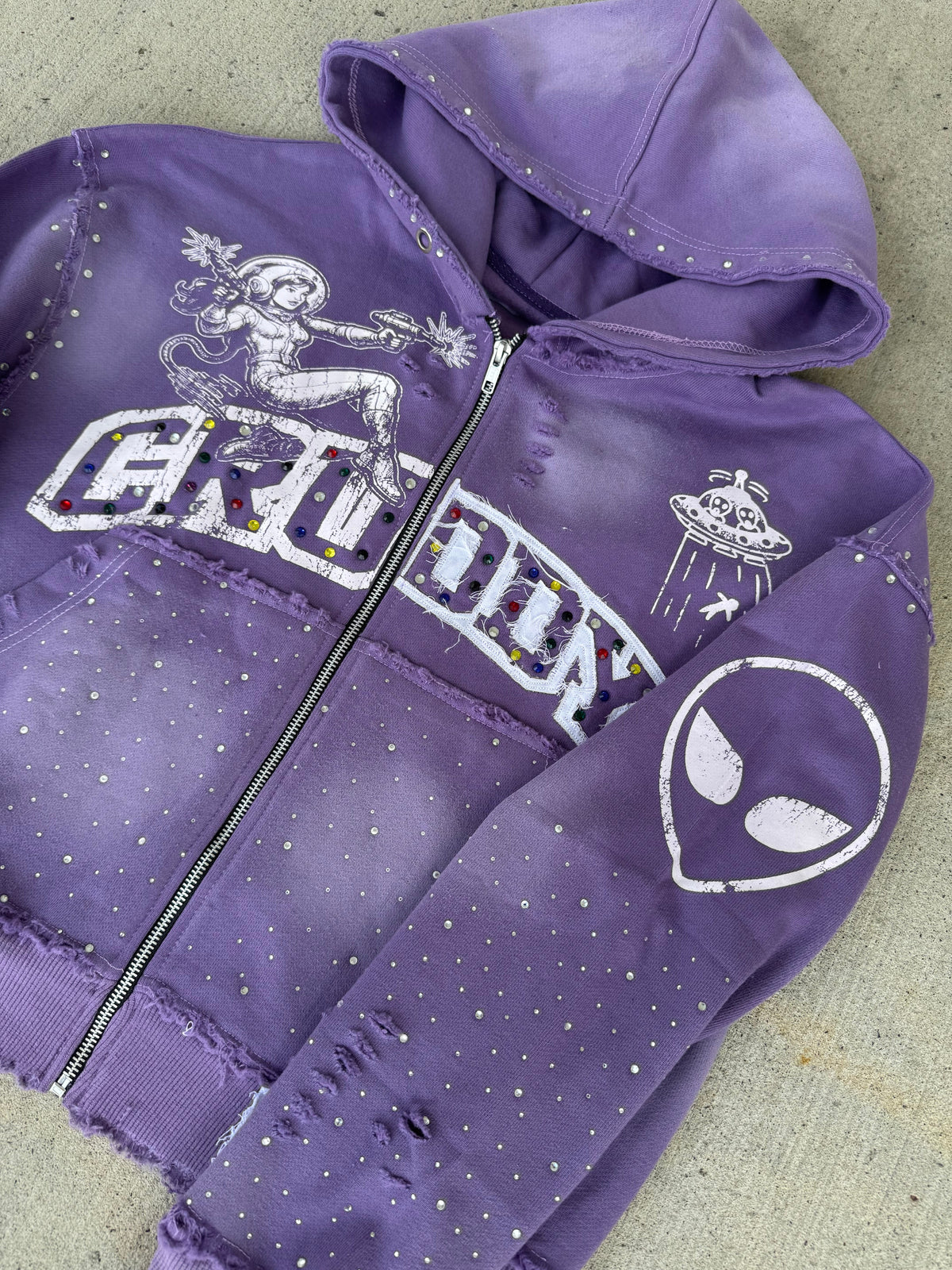 Cosmos Rhinestone Hoodie (Lavender)